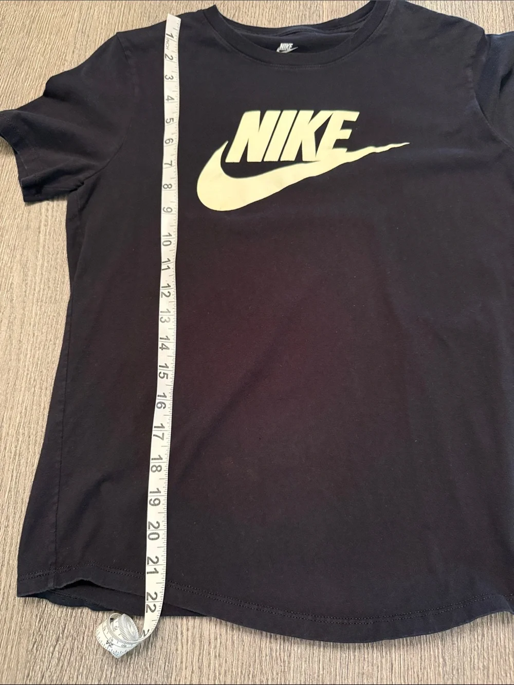 Nike Black Tee with Cream Swoosh Logo